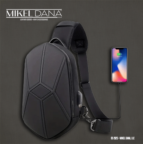 Hard Shell Sling Bag w/ USB Charging Port & Anti-Theft Lock