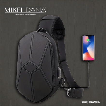Hard Shell Sling Bag w/ USB Charging Port & Anti-Theft Lock