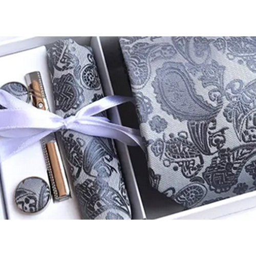 Mikel Dana Paisley Jacquard Tie & Pocket Square Set