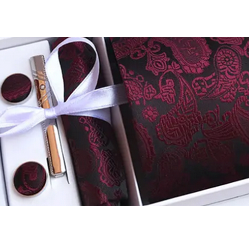 Mikel Dana Paisley Jacquard Tie & Pocket Square Set